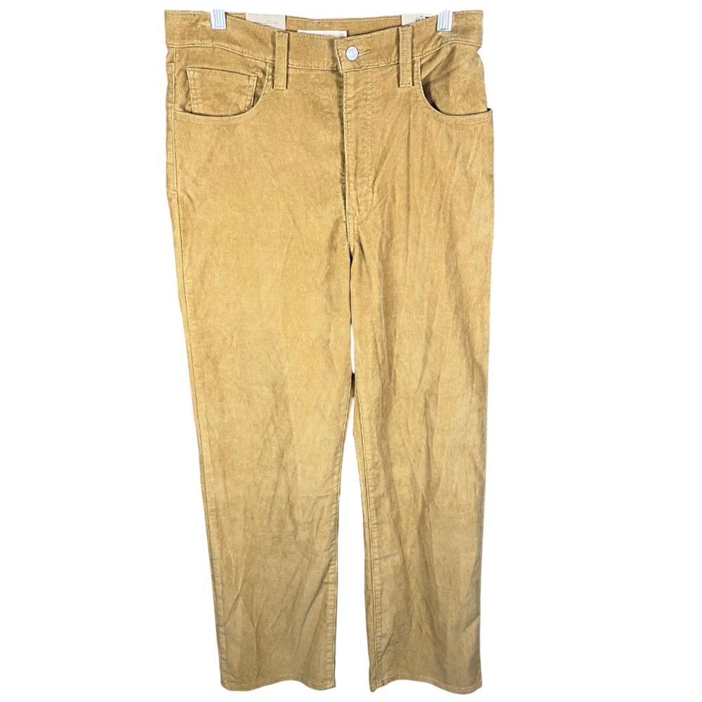Levi's Ribcage Straight Ankle Men 31 Tan Corduroy Super High Rise Pants